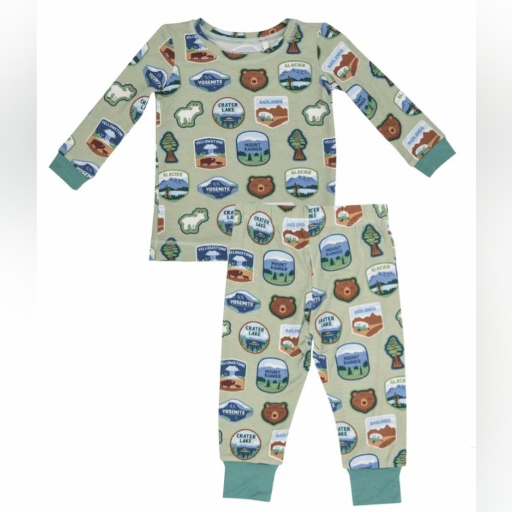 ANGEL DEAR, National Parks Patches - West, Long Sleeve Loungewear set, Various S